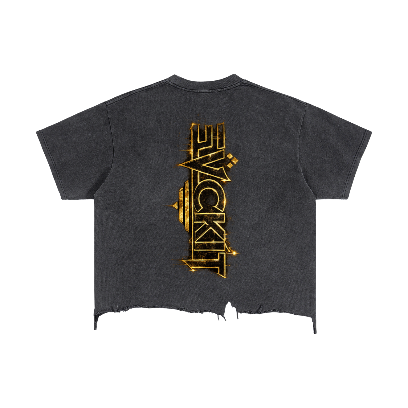 VIBE MAXXING = Vintage Wash Boxy Distressed Hem T-Shirt