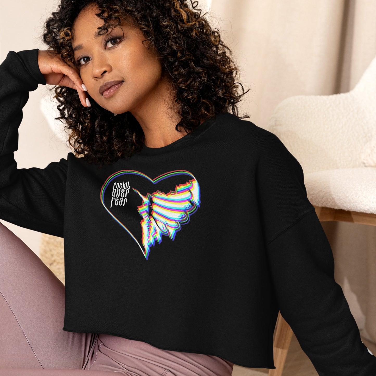 Heart On Sleeve = Crop Sweatshirt