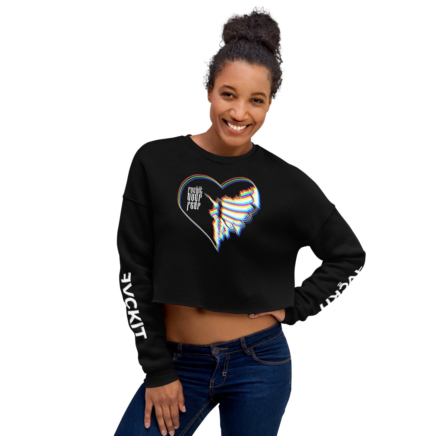 Heart On Sleeve = Crop Sweatshirt