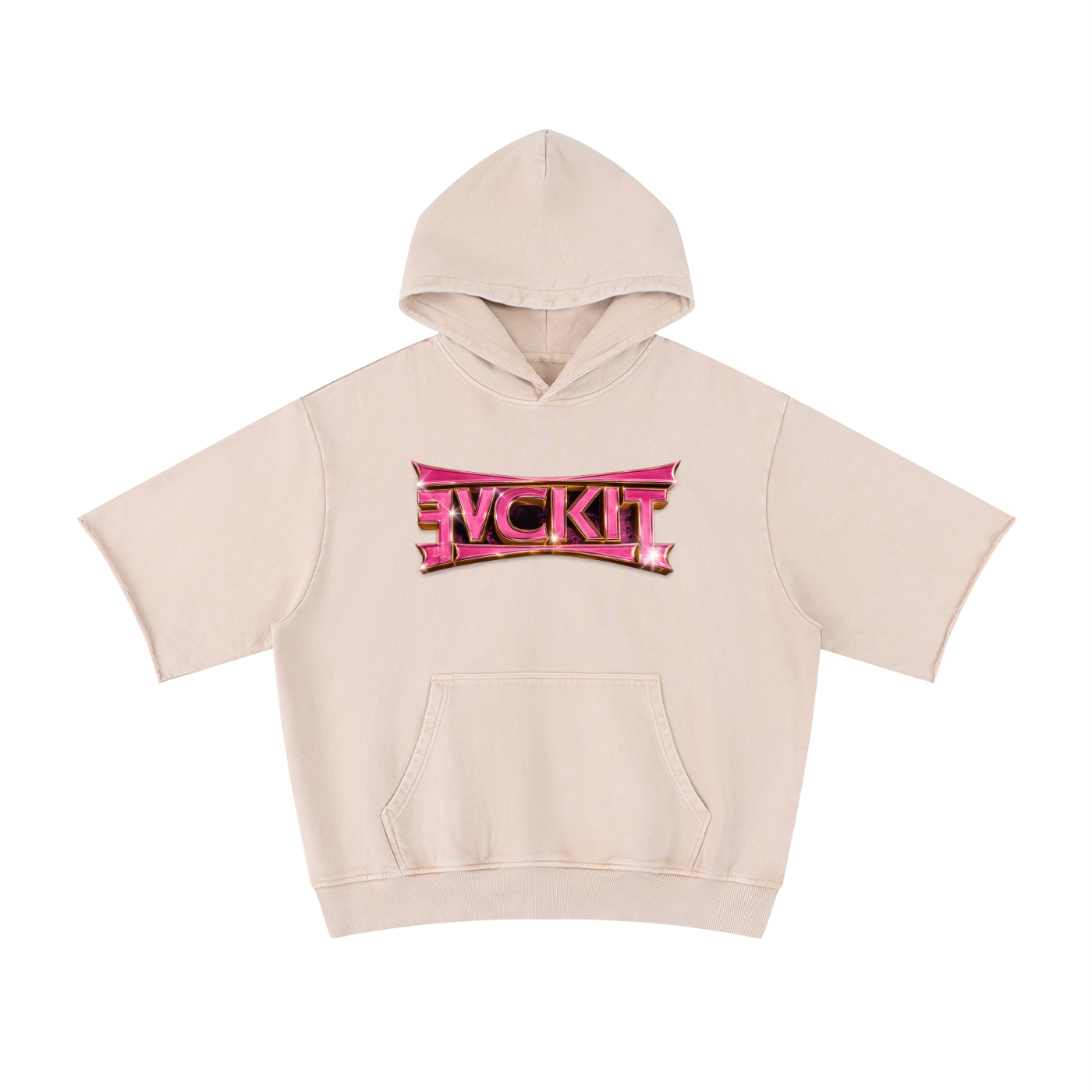 B!TCH I'M BACK = Mineral Wash Short Sleeve Hoodie