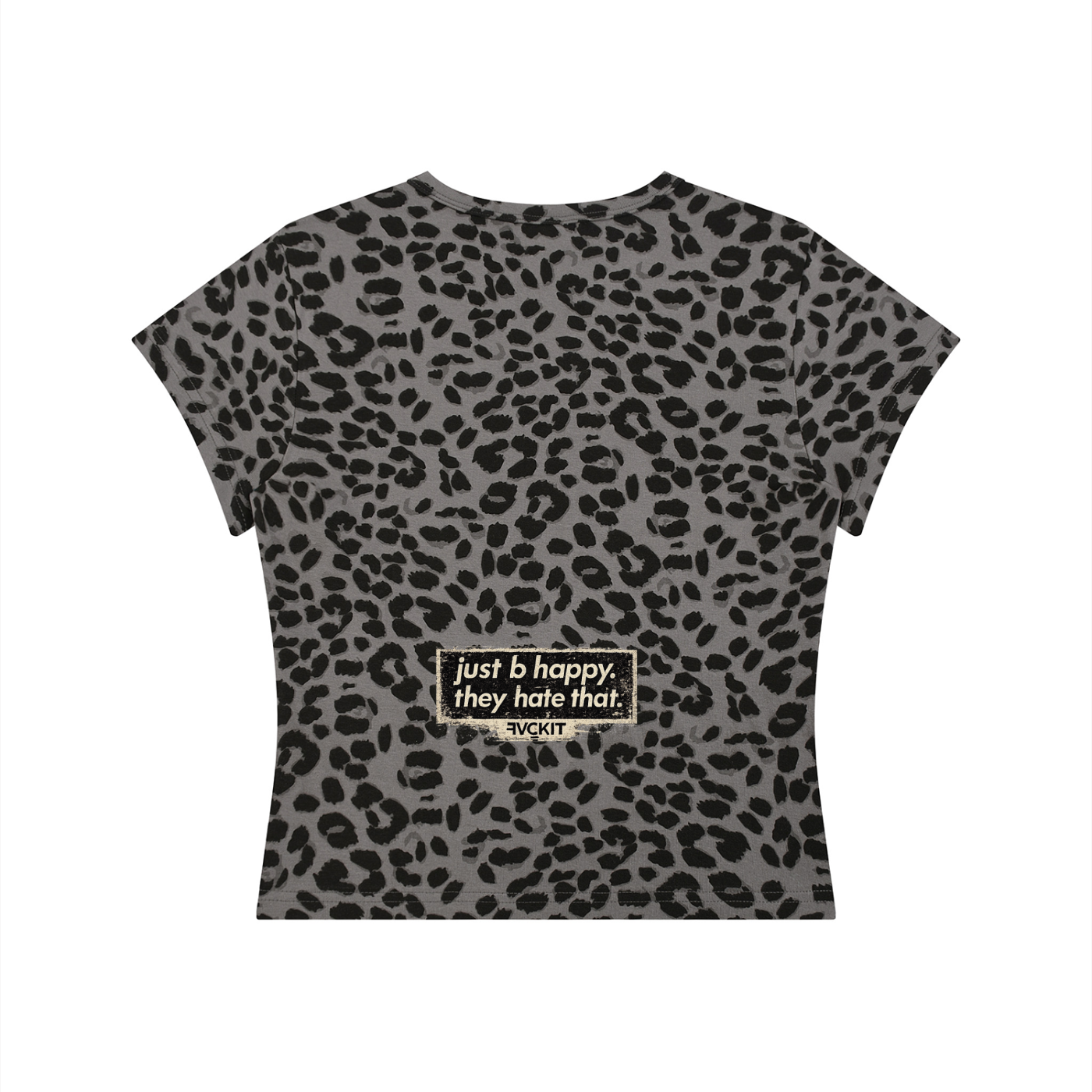 WE!RD B!TCH SH!T = Women’s Leopard Print Crop T-Shirt