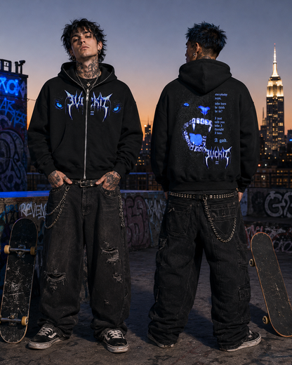 I AM = Fleeced Full-Zip Boxy Hoodie