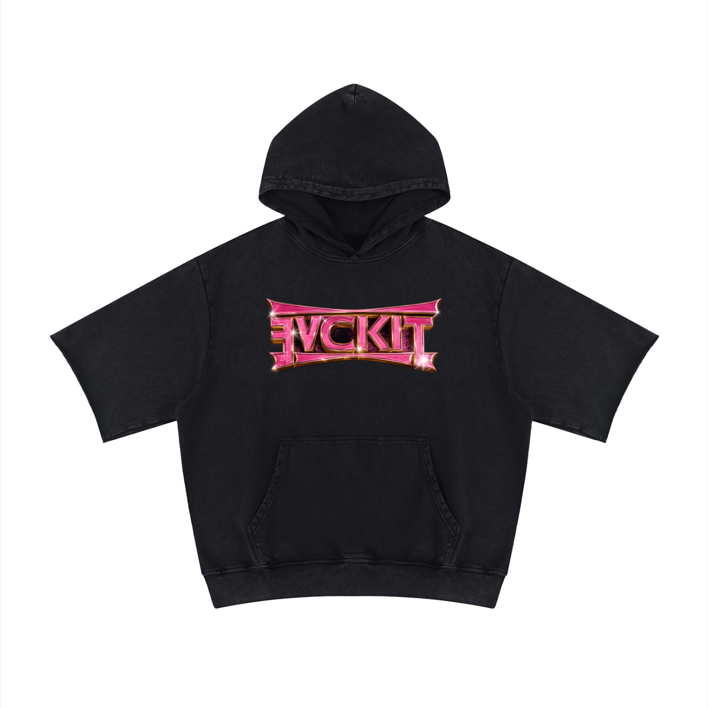B!TCH I'M BACK = Mineral Wash Short Sleeve Hoodie