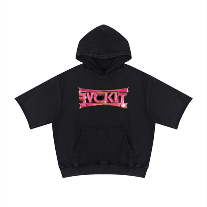 B!TCH I'M BACK = Mineral Wash Short Sleeve Hoodie