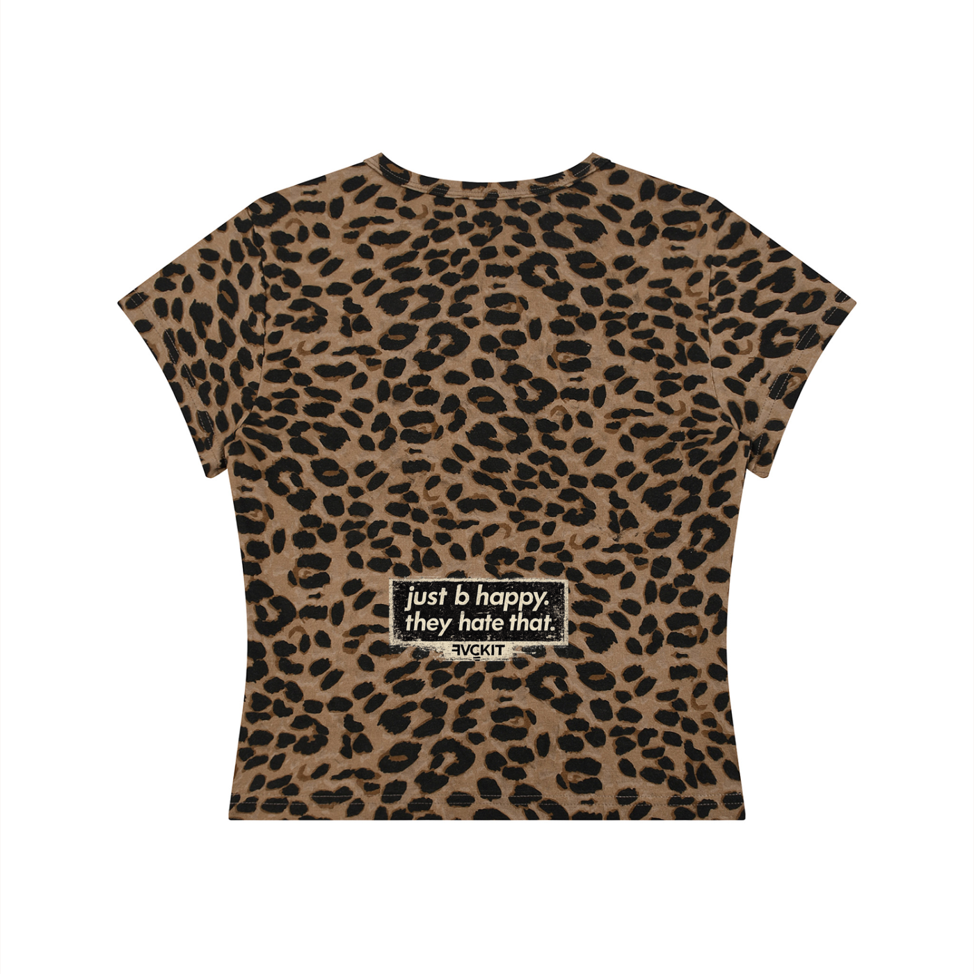 WE!RD B!TCH SH!T = Women’s Leopard Print Crop T-Shirt