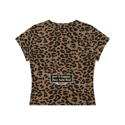 WE!RD B!TCH SH!T = Women’s Leopard Print Crop T-Shirt