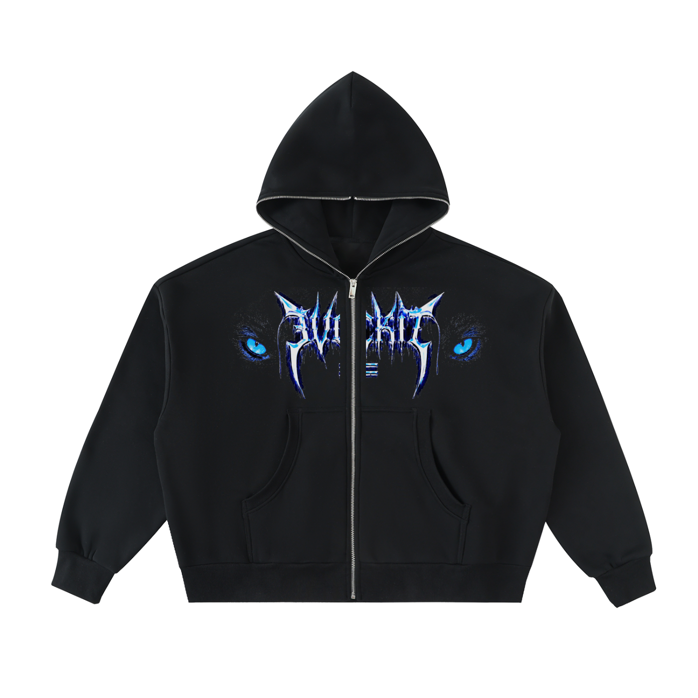 I AM = Fleeced Full-Zip Boxy Hoodie