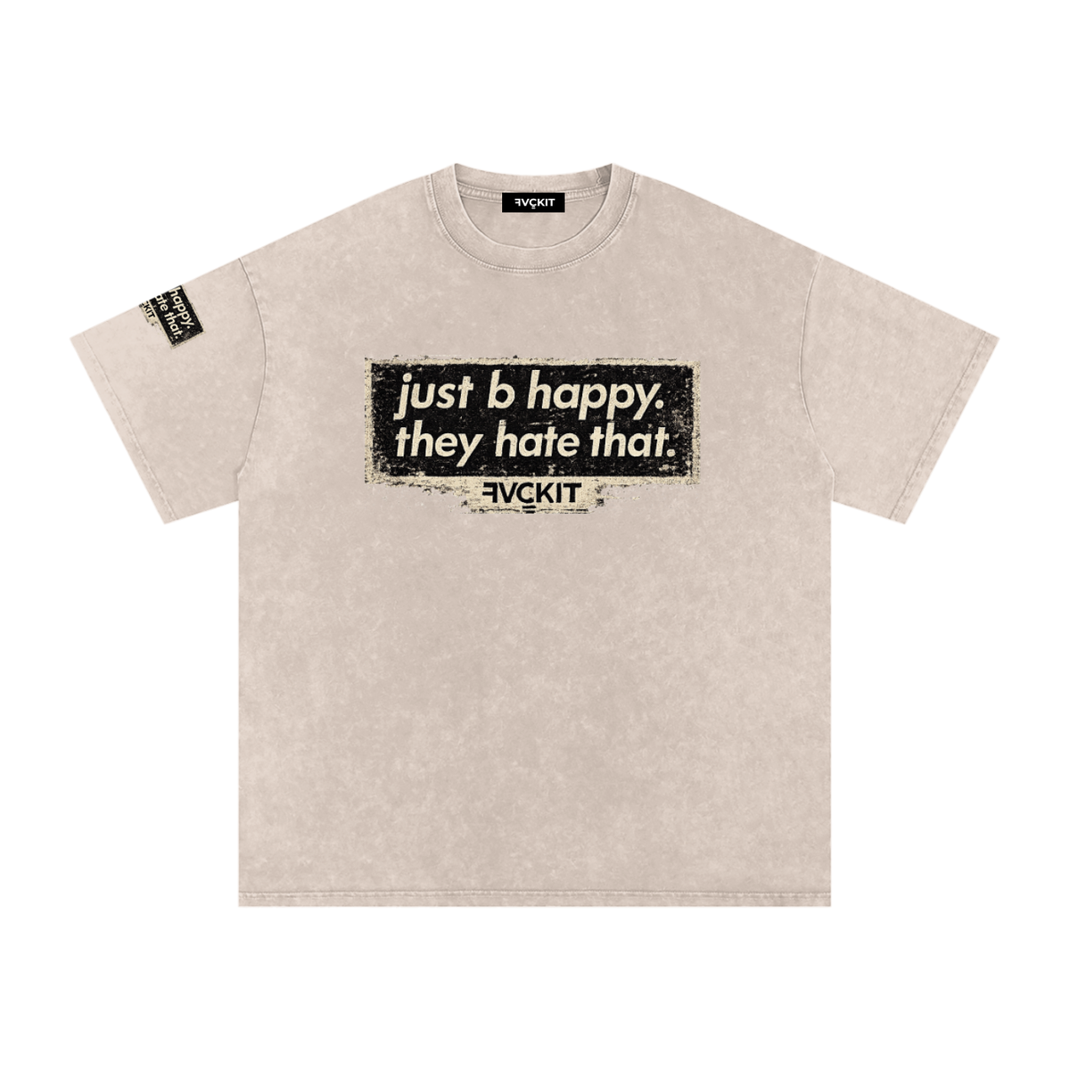 THEY HATE THAT = Snow Washed Oversized Cotton T-Shirt