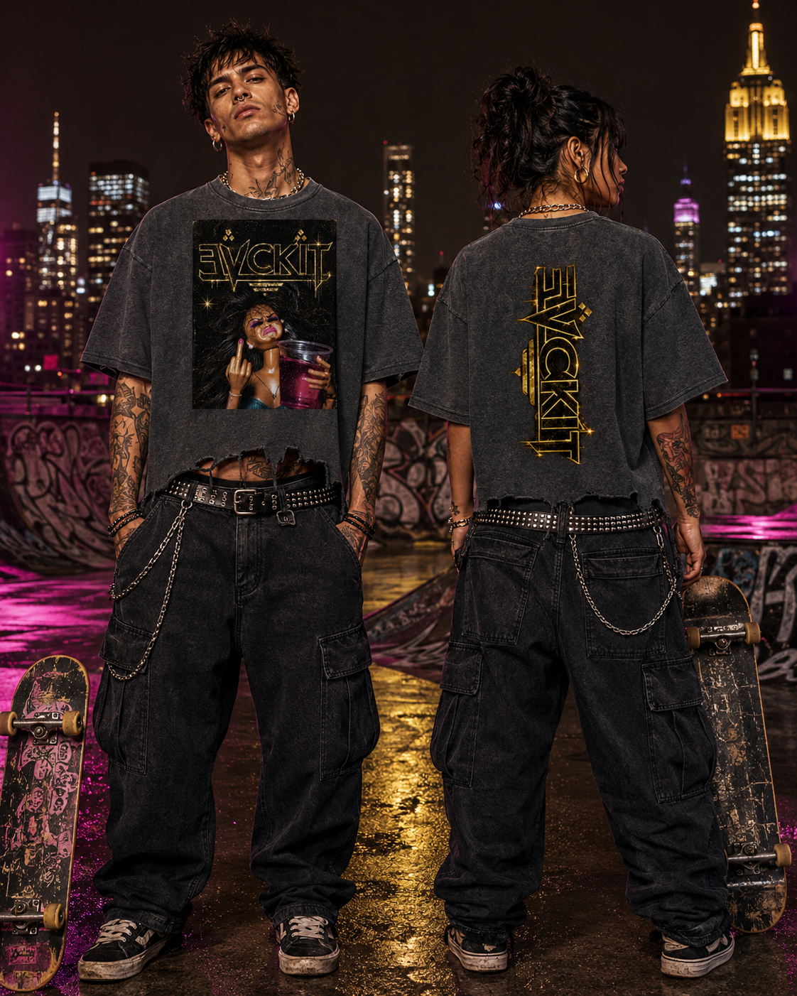 VIBE MAXXING = Vintage Wash Boxy Distressed Hem T-Shirt