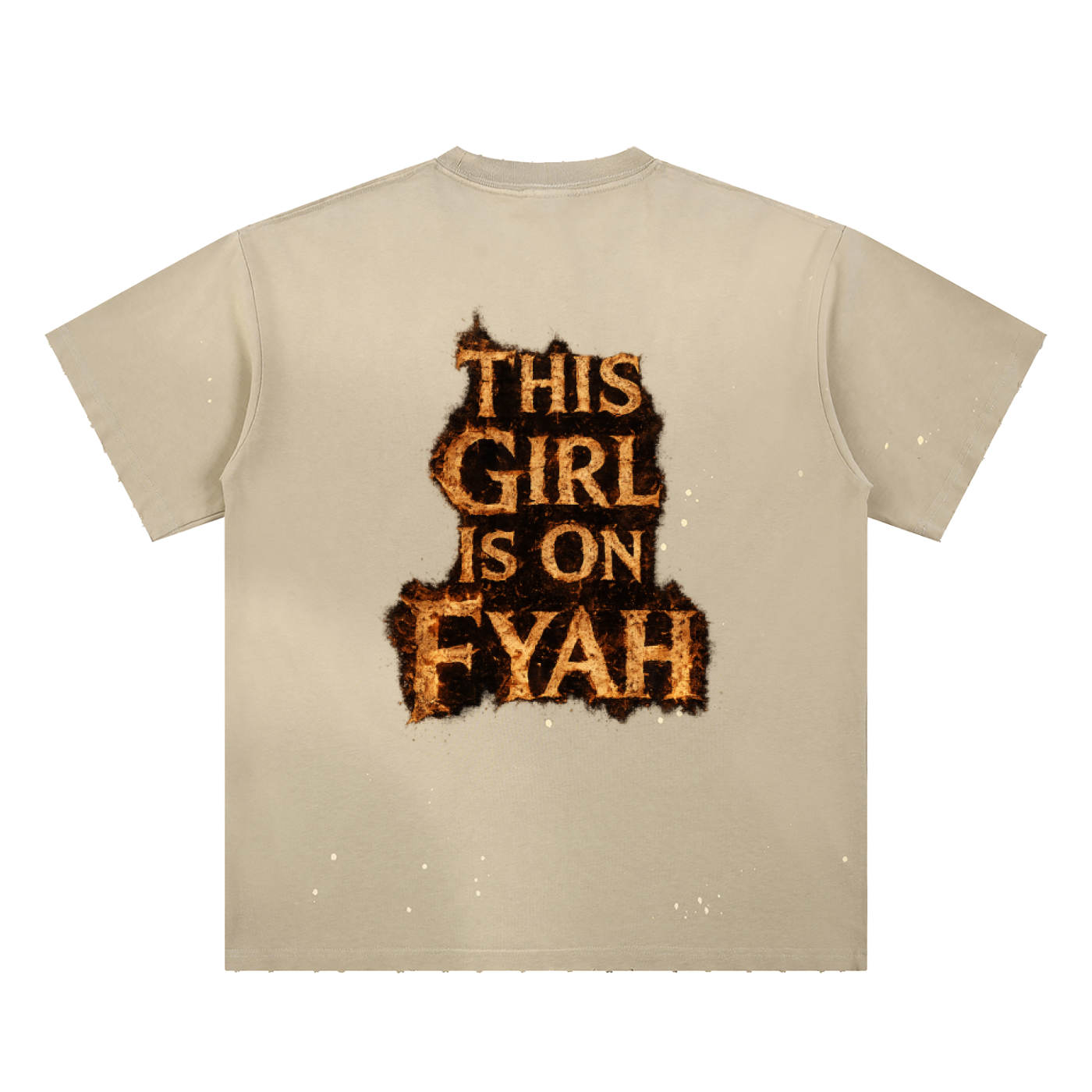 GIRL ON FYAH = Hand-Frayed Sunfade Paint Splatter T-Shirt