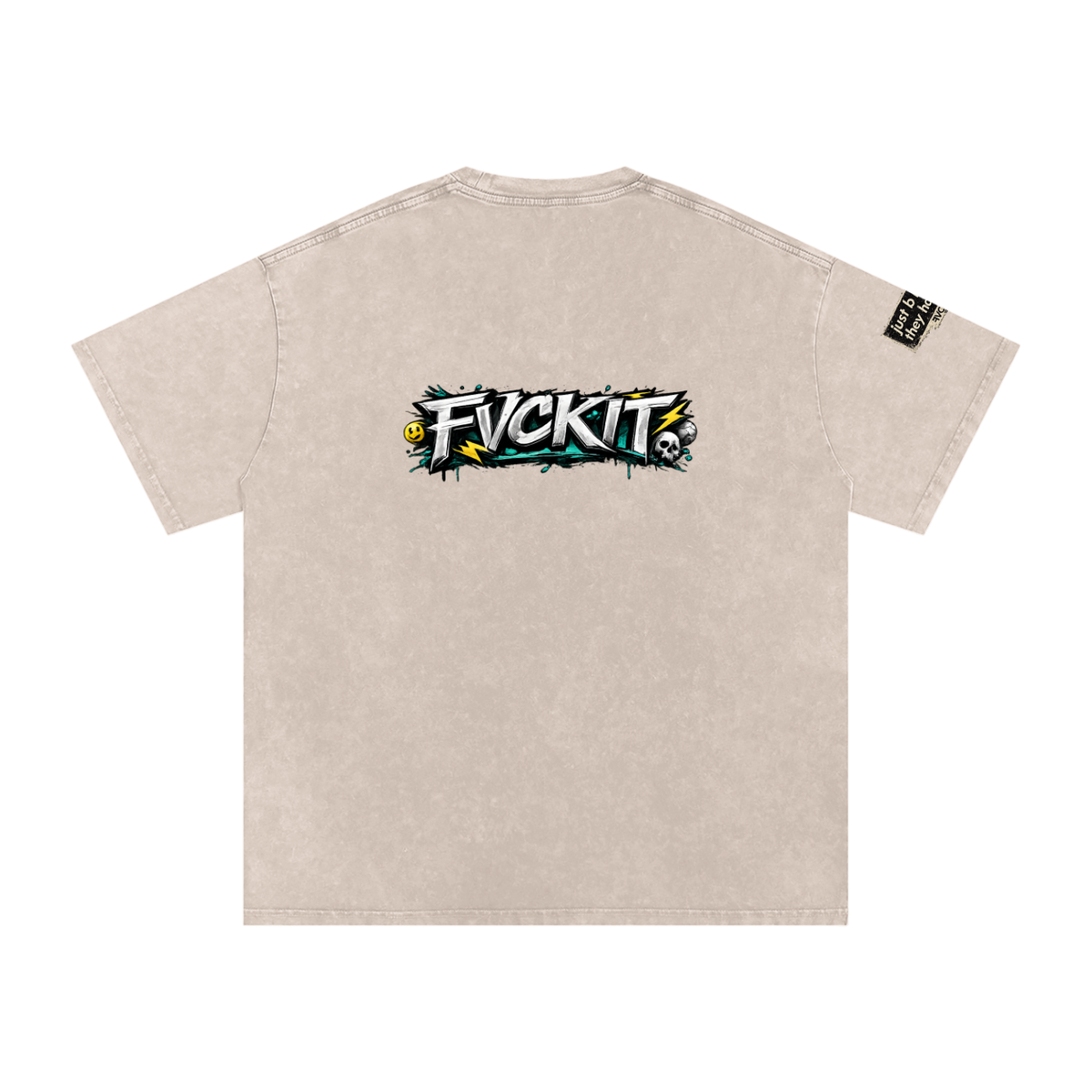 THEY HATE THAT = Snow Washed Oversized Cotton T-Shirt