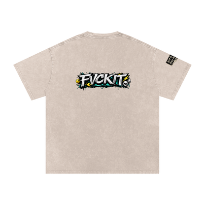THEY HATE THAT = Snow Washed Oversized Cotton T-Shirt